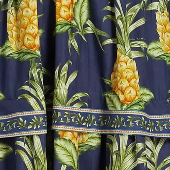 Delicate Pineapple Navy Blue Midi Dress Sleeveless - Picture 6 of 6